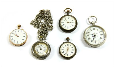 Lot 75 - A 14ct gold top wind pin set open faced fob watch