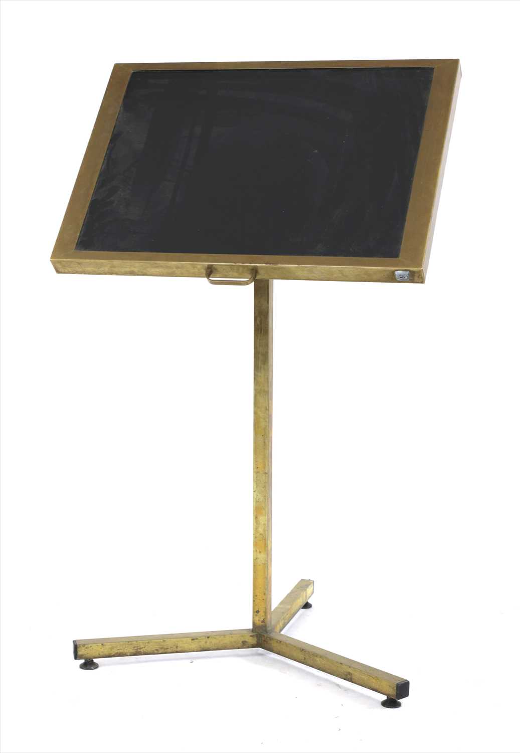 Lot 559 - A brass menu stand