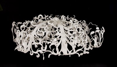 Lot 382 - A pair of white hanging 'Botanical' chandeliers