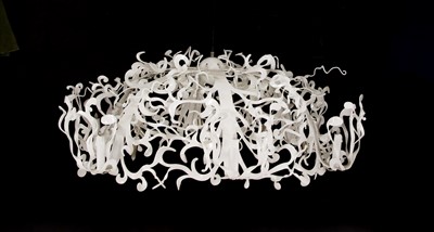 Lot 382 - A pair of white hanging 'Botanical' chandeliers