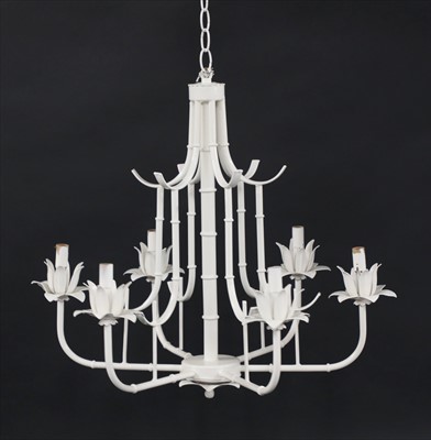 Lot 410 - A six-branch white chandelier