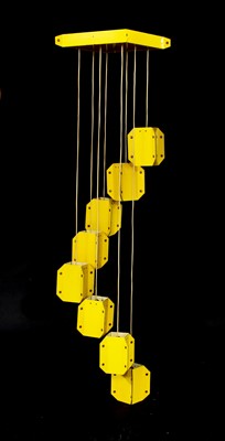 Lot 373 - An Italian yellow hanging chandelier