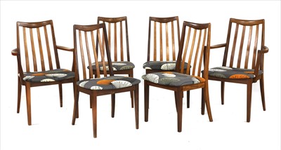 Lot 484 - A set of six G-Plan teak dining chairs