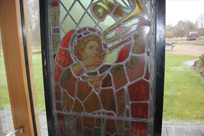 Lot 12 - A stained glass panel of the Archangel Gabriel