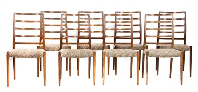 Lot 447 - A set of eight rosewood 'Model 82' dining chairs