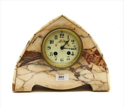 Lot 201 - An Art Deco marble mantle clock