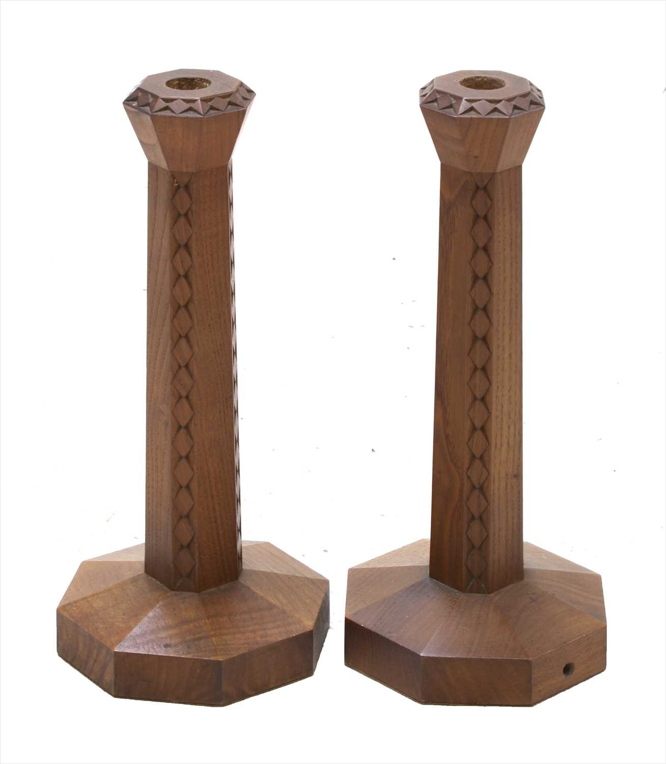 Lot 237 - A pair of oak table lamps