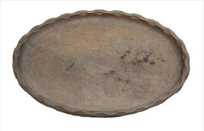 Lot 243 - A walnut oval tray