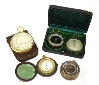 Lot 219 - Four pocket aneroid barometers
