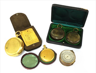 Lot 219 - Four pocket aneroid barometers