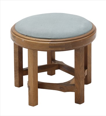 Lot 252 - A walnut and upholstered stool