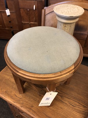 Lot 252 - A walnut and upholstered stool
