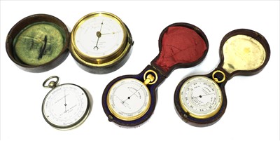 Lot 221 - Four pocket aneroid barometers