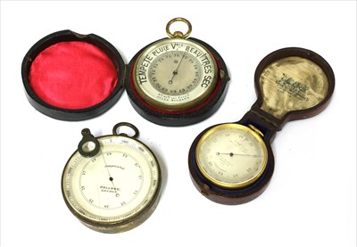 Lot 222 - Three pocket aneroid barometers