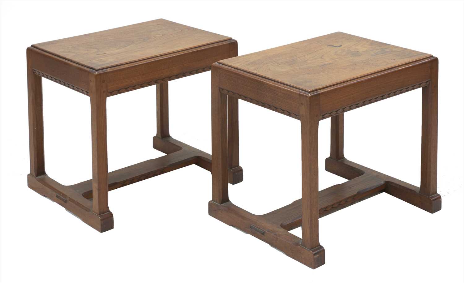 Lot 230 - Two walnut stools or tables