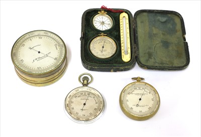 Lot 228 - Four pocket aneroid barometers