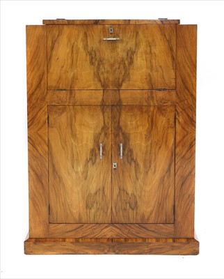 Lot 130 - An Art Deco walnut cocktail cabinet