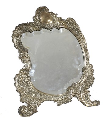 Lot 70 - A Victorian silver easel back mirror