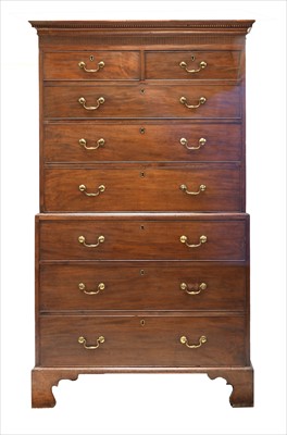 Lot 608 - A George III mahogany chest on chest