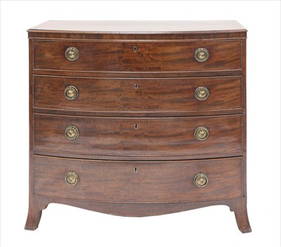 Lot 609 - A George III mahogany bow front chest of drawers