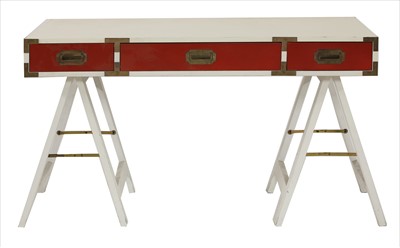 Lot 623 - A lacquered campaign-style desk
