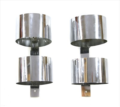 Lot 626 - A pair of French chrome wall lights