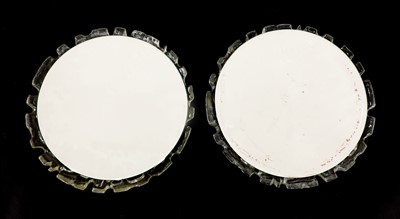 Lot 374 - A near pair of moulded plastic wall mirrors