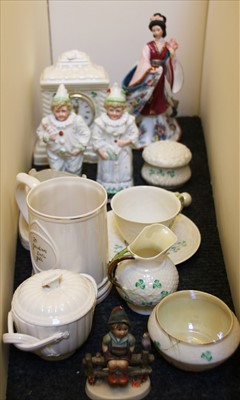 Lot 261 - A collection of 'Shamrock' Belleek and similar