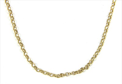 Lot 63 - A 9ct gold oval belcher link chain
