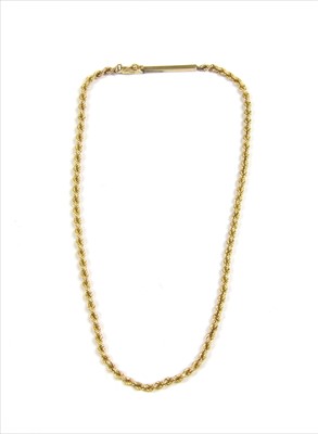 Lot 50 - A 9ct gold rope link chain