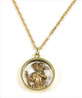 Lot 65 - A 9ct gold St Christopher pendant