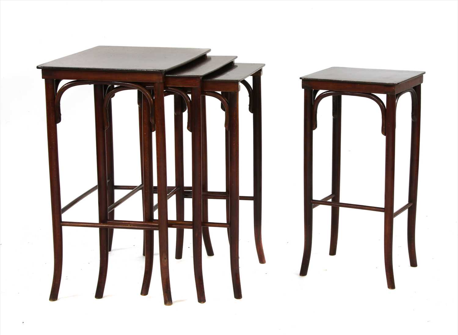Lot 42 - A nest of four bentwood tables
