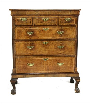 Lot 475 - A George III inlaid mahogany chest of drawers on stand