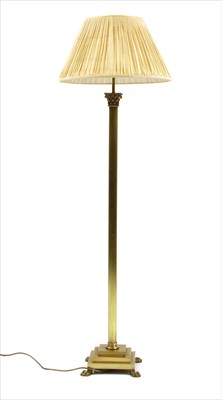 Lot 440 - A brass Corinthian column standard lamp