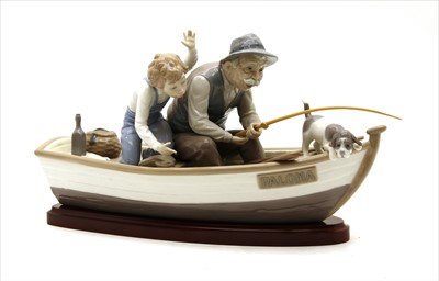 Lot 182 - A large Lladro figure of a fishing trip