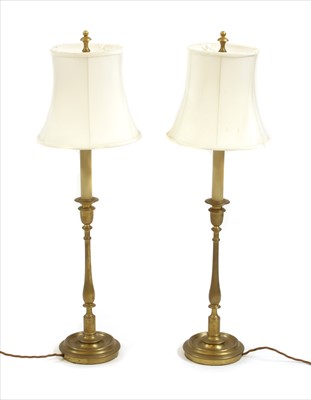 Lot 283 - A pair of Ralph Lauren brass table lamps