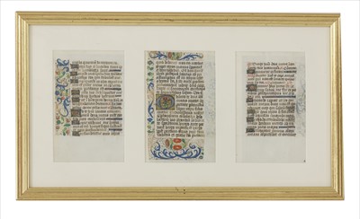 Lot 261 - Four 16th century illuminated pages