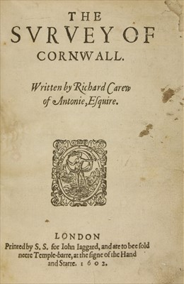 Lot 262 - CORNWALL: CAREW, Richard of Antonie, Esquire: The Survey of Cornwall.