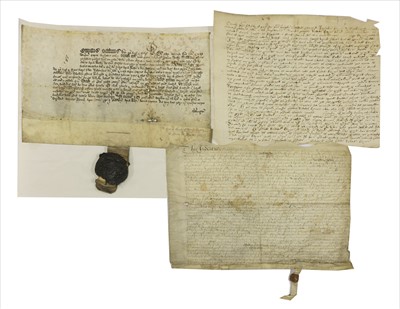 Lot 249 - Three medieval parchment documents