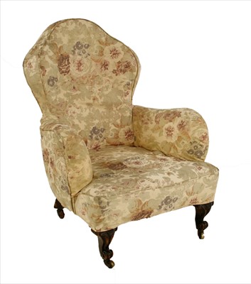 Lot 973 - A Victorian iron-framed armchair