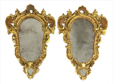 Lot 965 - A pair of French giltwood wall mirrors