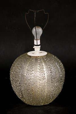 Lot 498 - A moulded glass 'urchin' lamp