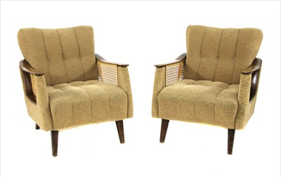 Lot 287 - A pair of beech bergère armchairs