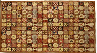 Lot 391 - A Victorian wool needlepoint rug