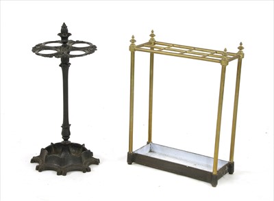 Lot 460 - A Victorian brass eight division stick stand