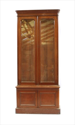 Lot 448 - A early 20th century mahogany book glazed bookcase cabinet