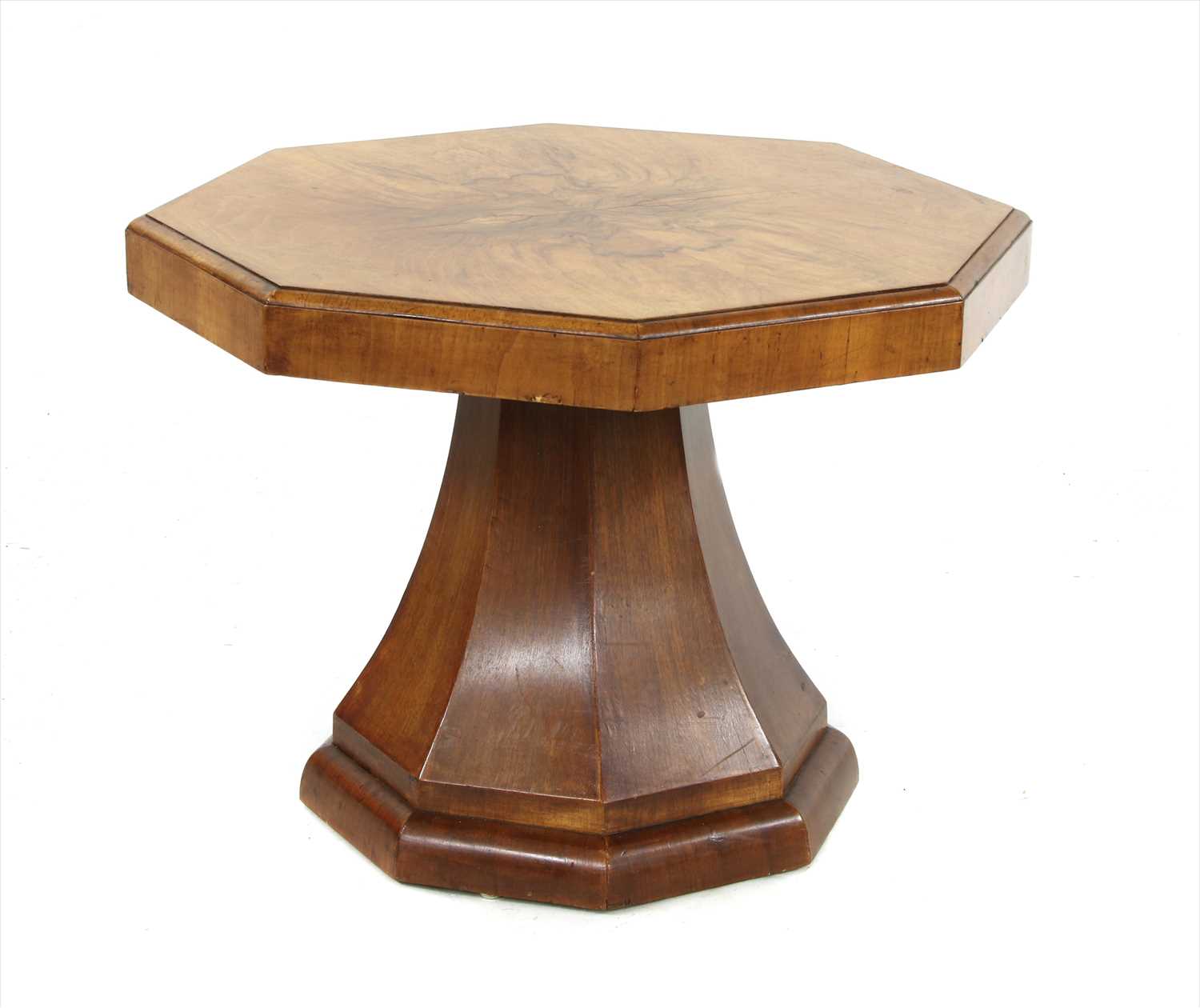 Lot 113 - An Art Deco octagonal walnut lamp table