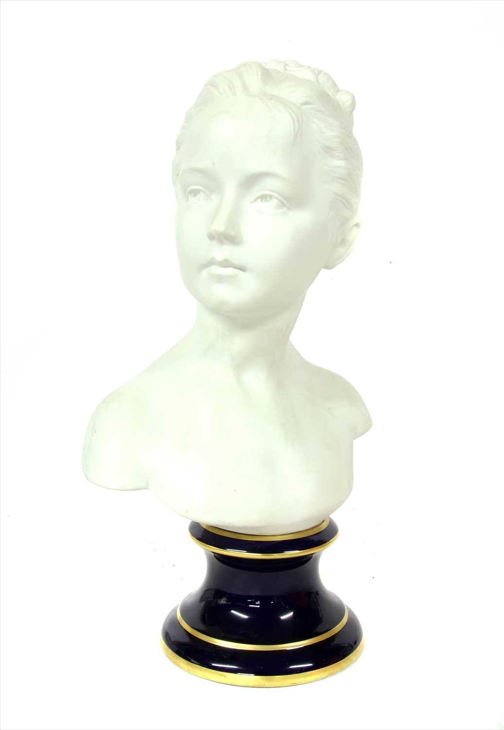 Lot 289 - A Bisque porcelain bust by Limoges