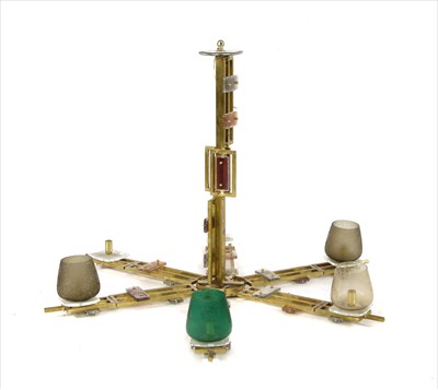 Lot 417 - An Italian brass-coloured glass electrolier