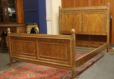 Lot 392 - A French walnut double bedstead